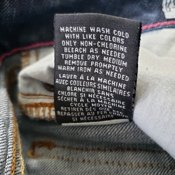 Volcom Boot Cut Wide Leg Jeans Darkwash Juniors Size 11 5 Pocket Denim - Picture 9 of 12